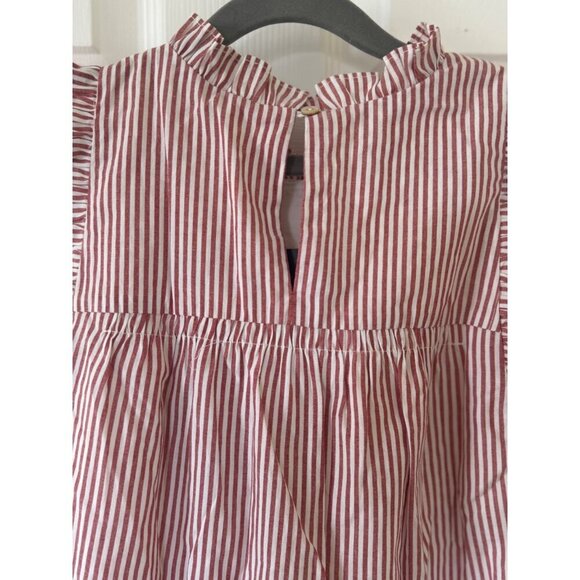 J. Marie Burnt Orange White Gameday Striped Ruffle Spring Dress Girls Size 7 NWT - Picture 12 of 16